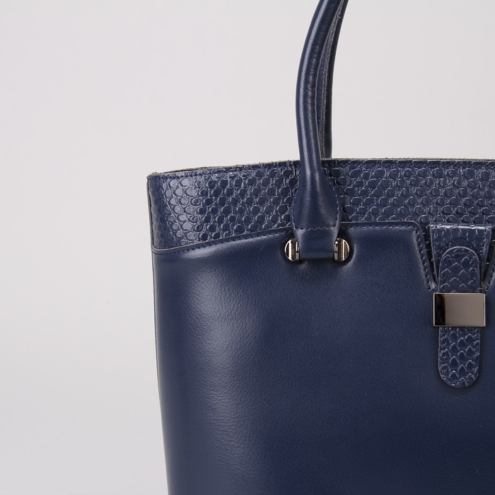 Сумка женская, отдел с перегородкой на молнии, наружный карман, цвет синий