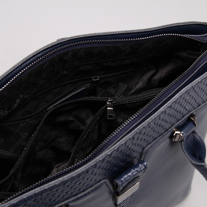 Сумка женская, отдел с перегородкой на молнии, наружный карман, цвет синий