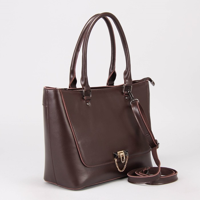 Сумка женская, отдел с перегородкой на молнии, наружный карман, цвет кофе