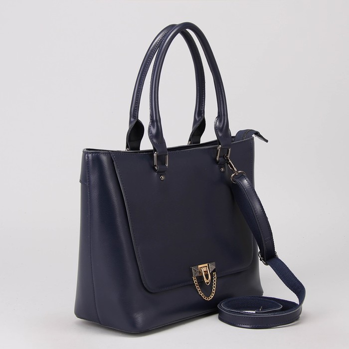 Сумка женская, отдел с перегородкой на молнии, наружный карман, цвет синий