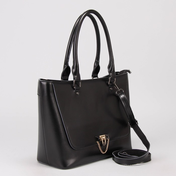 Сумка женская, отдел с перегородкой на молнии, наружный карман, цвет чёрный