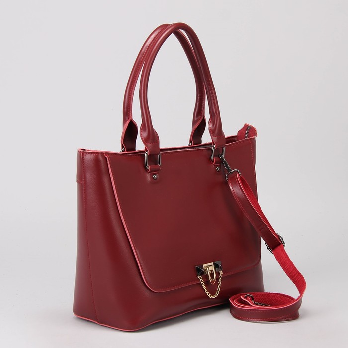 Сумка женская, отдел с перегородкой на молнии, наружный карман, цвет бордовый