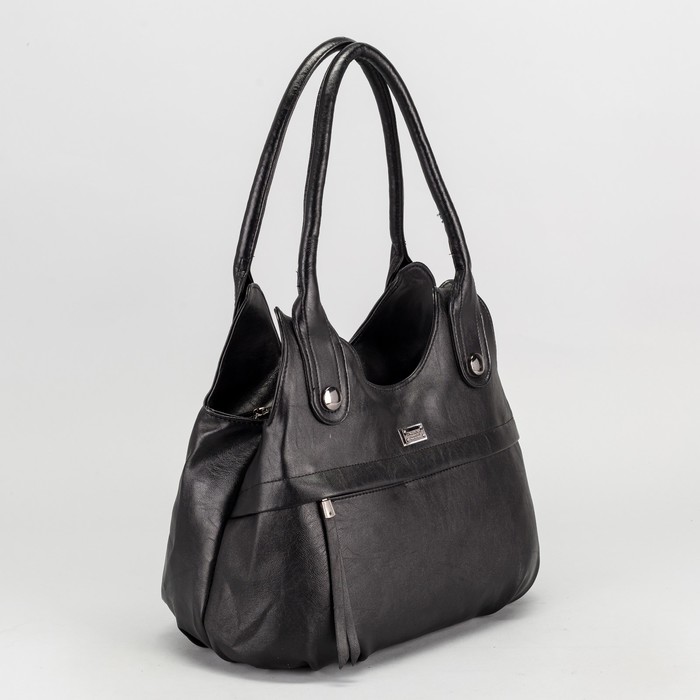 Сумка женская, отдел на молнии, наружный карман, цвет чёрный