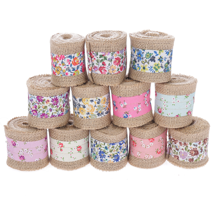 Тесьма текстиль "Цветочная" МИКС ширина 6 см намотка 2 метра