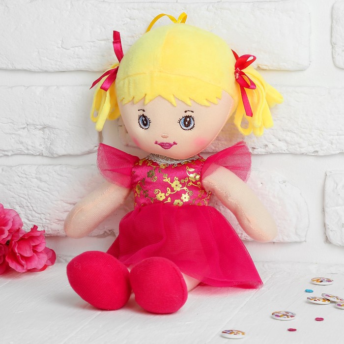 Мягкая игрушка кукла "Принцесса" с хвостиками, цвета МИКС