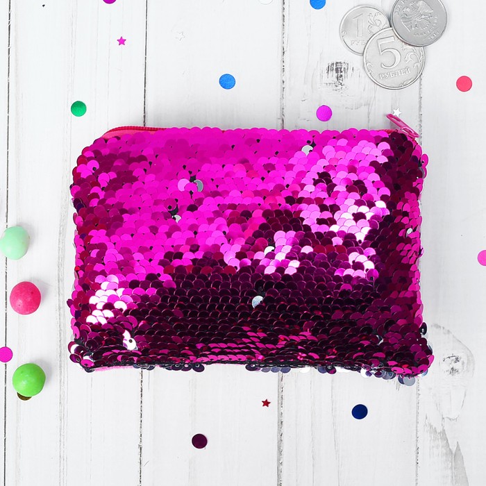 Кошелек "Северное сияние" малиновый