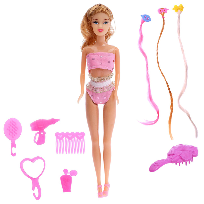 Кукла модель "Арина" в купальнике, меняет цвет кожи, с аксессуарами, МИКС