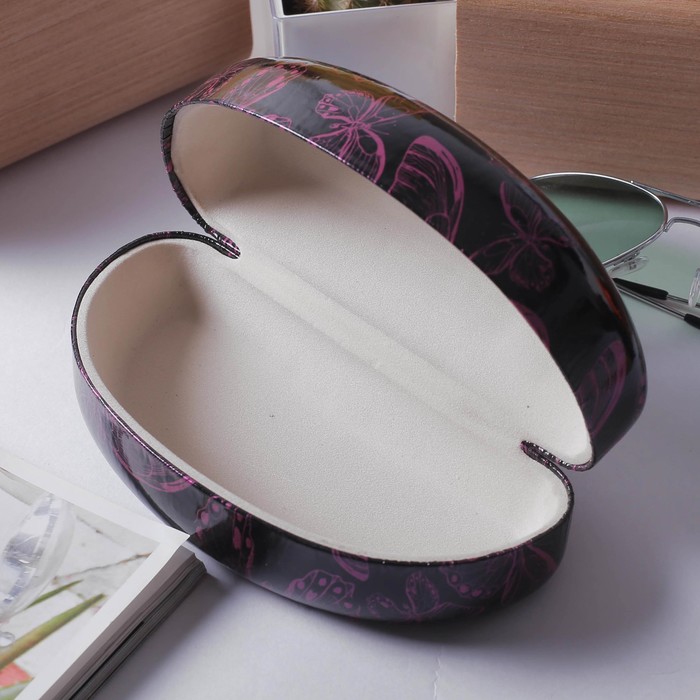 Футляр для очков Нильс, 16*6*7см, отдел, чёрный/малиновый