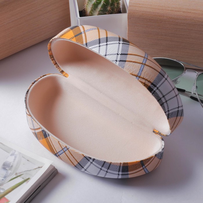 Футляр для очков Роберт, 16*6*7см, отдел, клетка бежевый