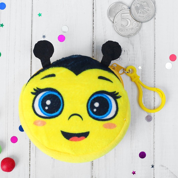 Кошелёк детский "Пчёлка", 9 х 9 cм