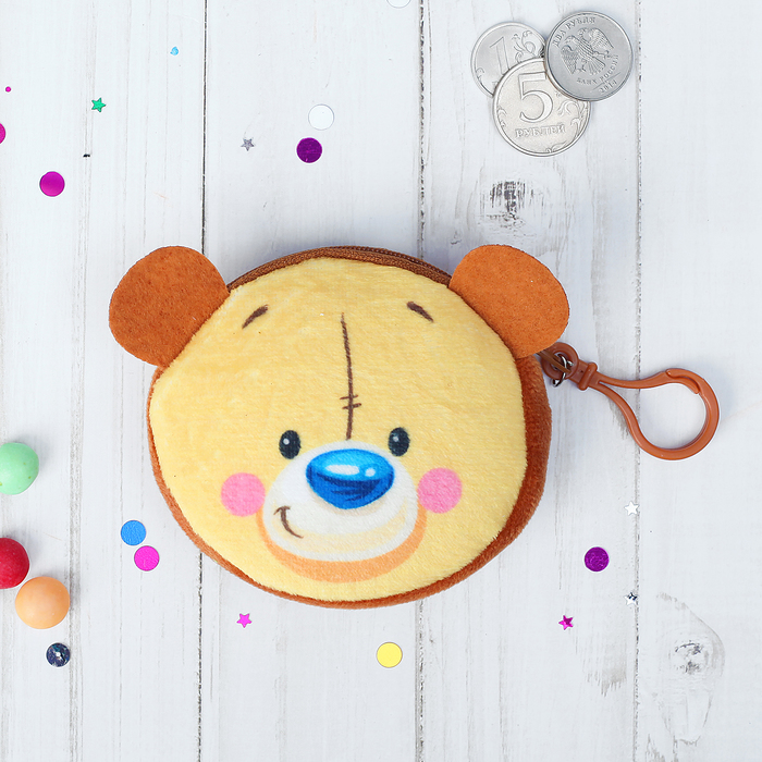 Кошелёк детский "Мишка", 9 х 9 cм