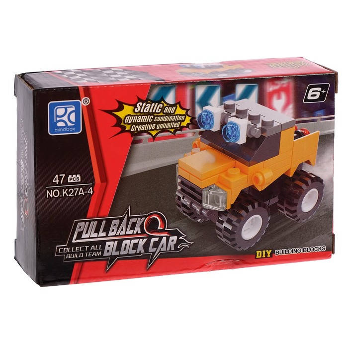 Конструктор «Гонка» с инерционным механизмом, 38 деталей, МИКС