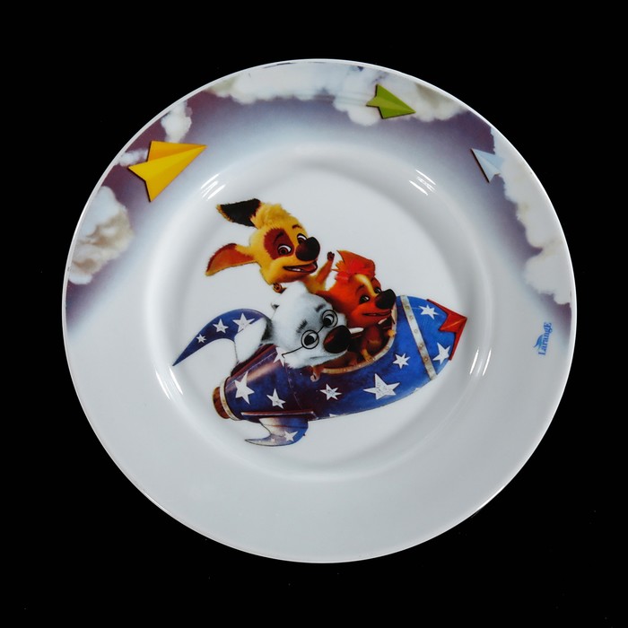 Набор посуды "Озорная семейка на ракете", 3 предмета: кружка 250 мл, миска 300 мл, тарелка 20 см