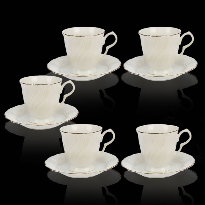 Сервиз чайный "Диана", 10 предметов: 5 чашек 240 мл, 5 блюдец