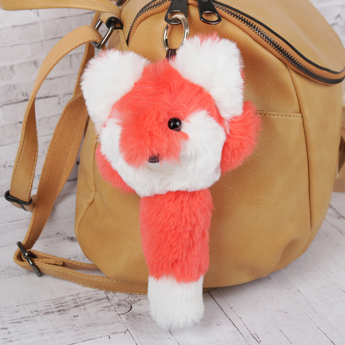 Пушистик на кольце "Лисёнок коралловый" 23х14х7 см