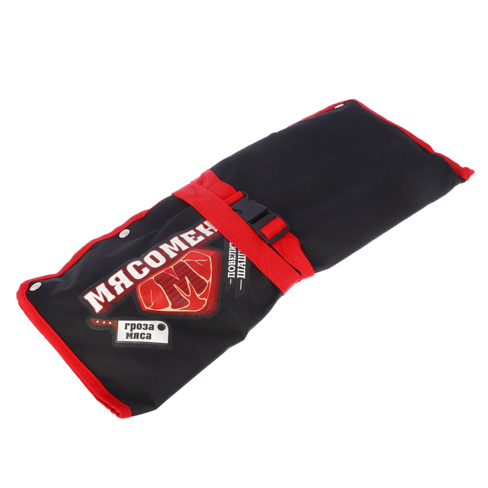 Фартук походный "Мясомен", лопатка, вилка, щипцы, солонка, перечница, 63 х 43 см