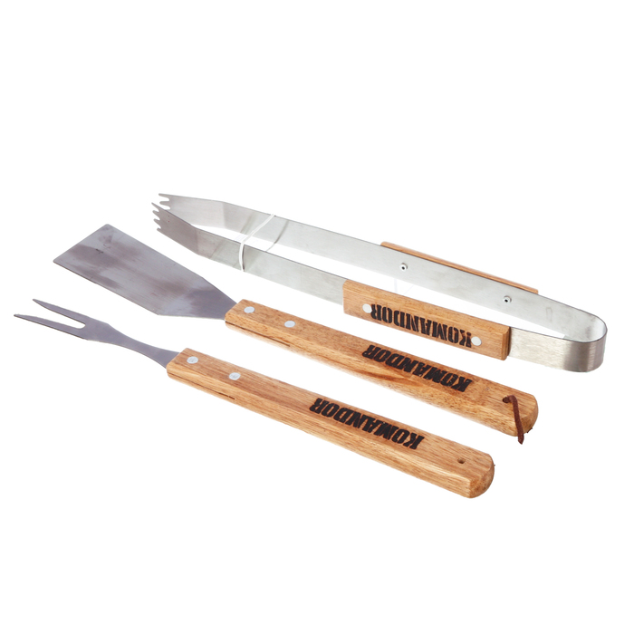 Фартук походный "Любитель мяса и пиваса", лопатка, вилка, щипцы, солонка, перечница,63х43см 236639