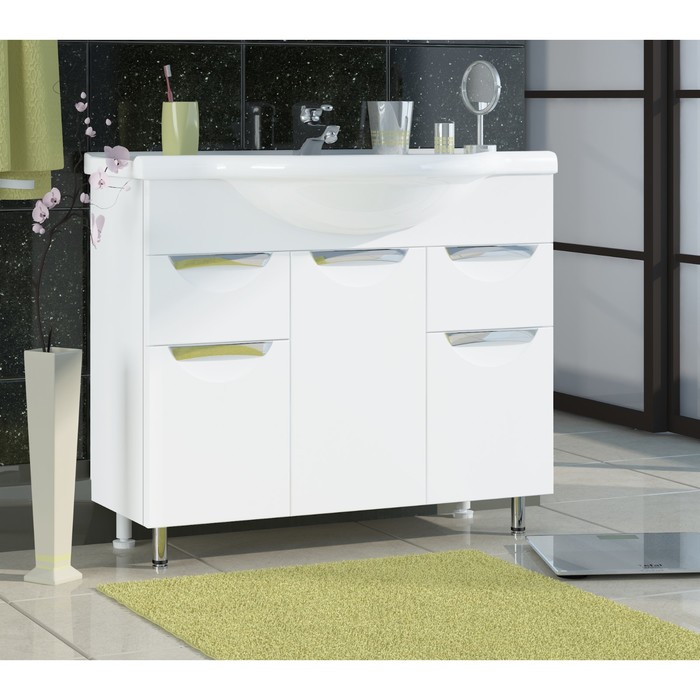 Тумба Sun&Aqua "Джика 90", 3 двери, 2 ящик, под умывальник "Эльбрус 90"