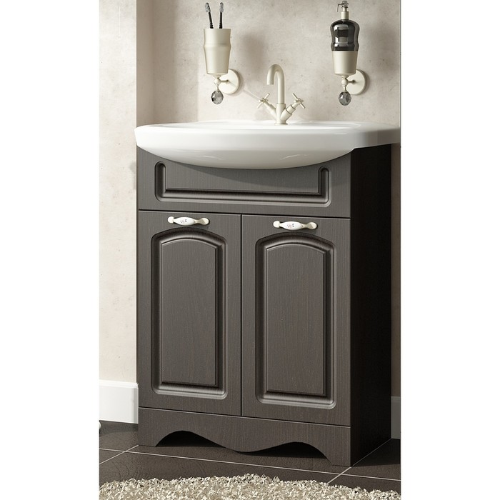 Тумба Sun&Aqua "Наталия 55", 2 двери, цвет венге, под умывальник "Уют 55"