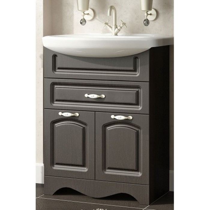 Тумба Sun&Aqua "Наталия 55", 2 двери, 1 ящик, цвет венге, под умывальник "Уют 55"