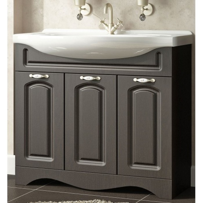 Тумба Sun&amp;Aqua "Наталия 90", 3 двери, цвет венге, под умывальник "Эльбрус 90"