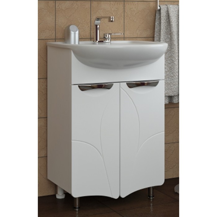 Тумба Sun&amp;Aqua"Оскар 50", 2 двери, цвет белый, под умывальник "Уют 50"