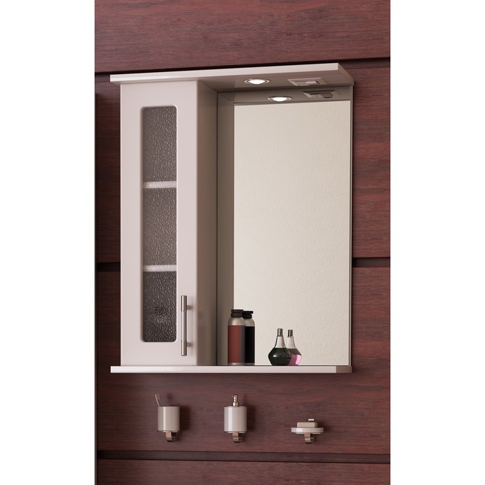 Шкаф-зеркало Sun&amp;Aqua "Идеал 50 С", левый, цвет белый