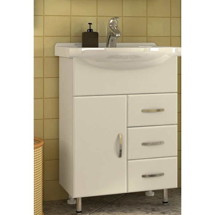 Тумба Sun&amp;Aqua "Сити 60", 1 двери, 3 ящика, под умывальник "Селигер 60"