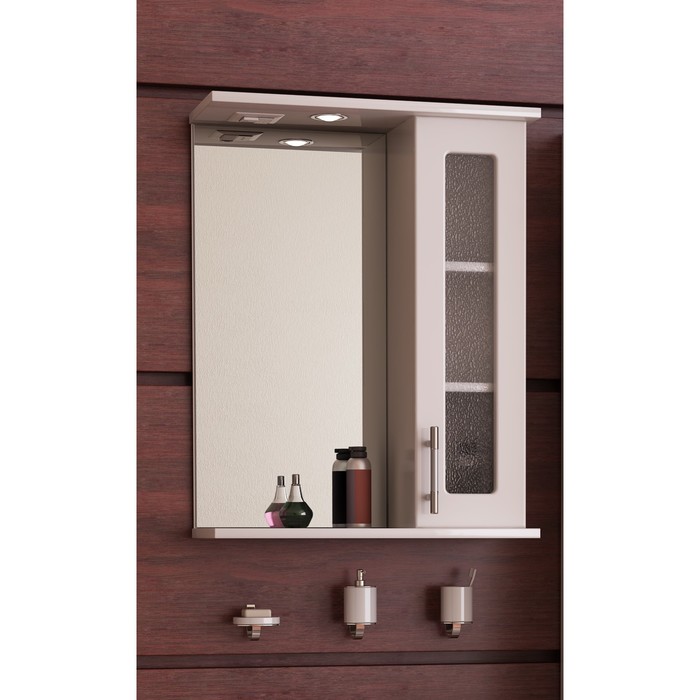 Шкаф-зеркало Sun&amp;Aqua "Идеал 50 С", правый, цвет белый