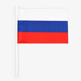Флаг России 30х45 см, шток 60 см, полиэстер Ош