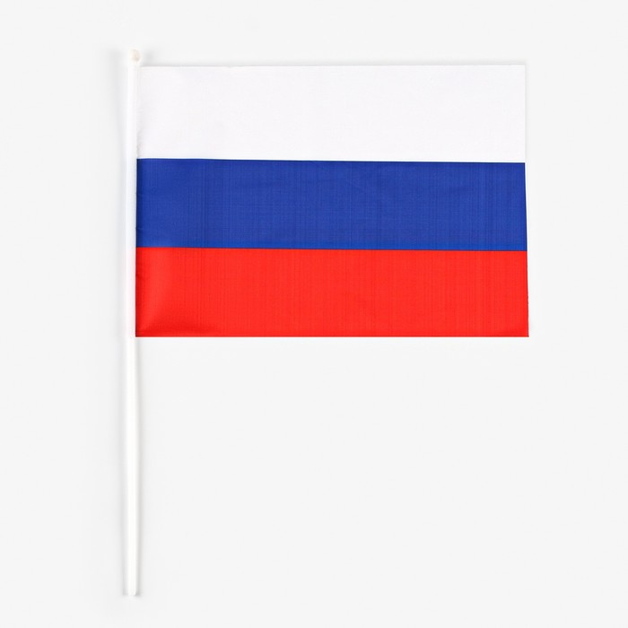 Флаг России, 30 х 45 см, шток 60 см, полиэфирный шёлк флаг россии герб 20 х 30 см шток 40 см полиэфирный шёлк