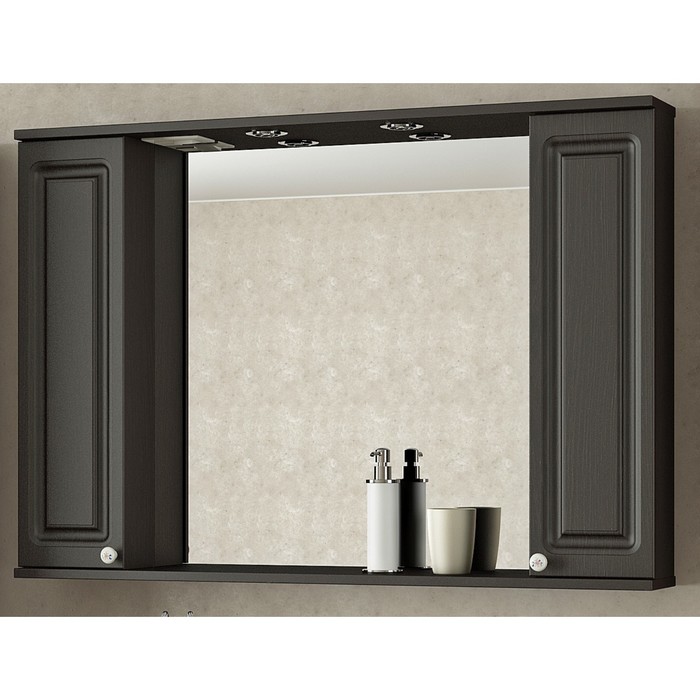 Шкаф-зеркало Sun&amp;Aqua "Наталия 105 С", 2 створки, цвет венге