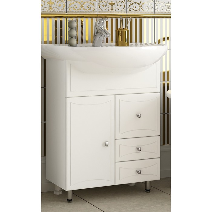 Тумба Sun&amp;Aqua "Стиль 60", 2 двери, 2 ящик, под умывальник "Элегия 60"