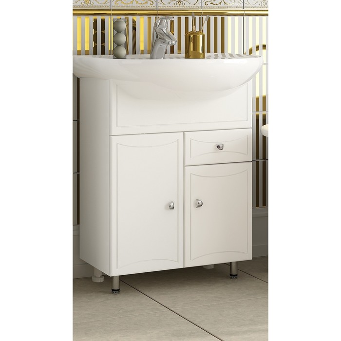 Тумба Sun&amp;Aqua "Стиль 60", 2 двери, 1 ящик, под умывальник "Уют 60"