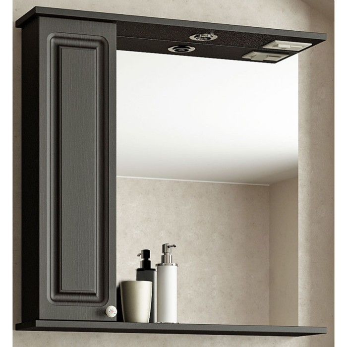 Шкаф-зеркало Sun&amp;Aqua "Наталия 60 С", левый, цвет венге