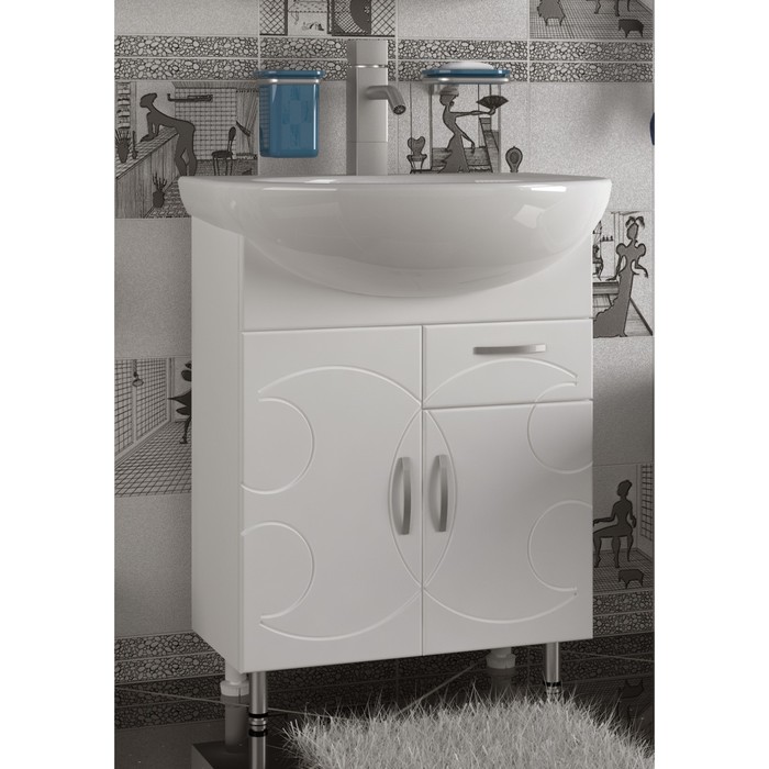 Тумба Sun&amp;Aqua "Турин 60", 2 двери, 1 ящик, под умывальник "Уют 60"