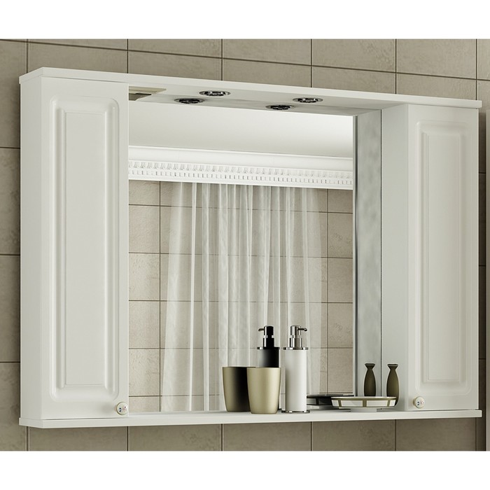 Шкаф-зеркало Sun&amp;Aqua "Наталия 85 С", 2 створки, цвет белый