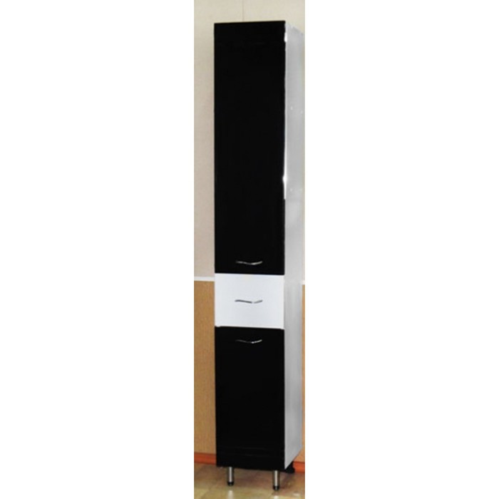 Пенал Sun&Aqua ALLESSunDRO 30, 2 двери, 1 ящик, цвет чёрно-белый