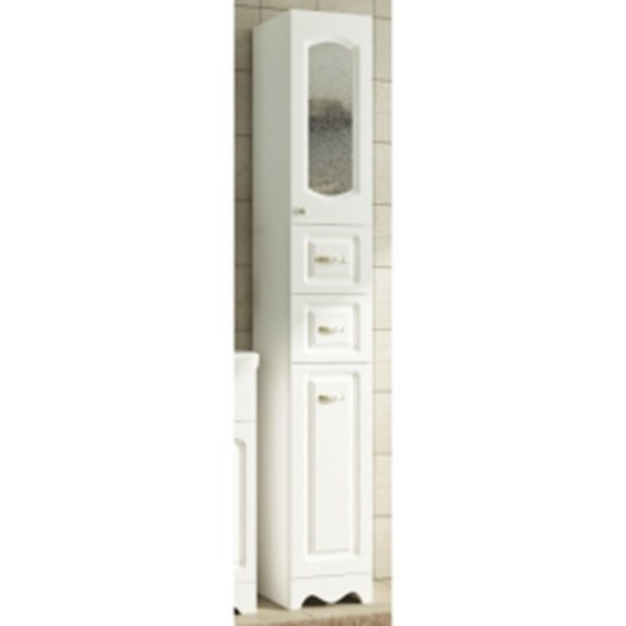 Пенал Sun&Aqua "Наталия 30", 2 двери, 2 ящика, цвет белый