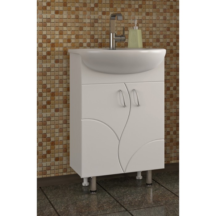 Тумба Sun&amp;Aqua ALLESSunDRO 50, 2 двери, цвет белый, под умывальник "Уют 50"