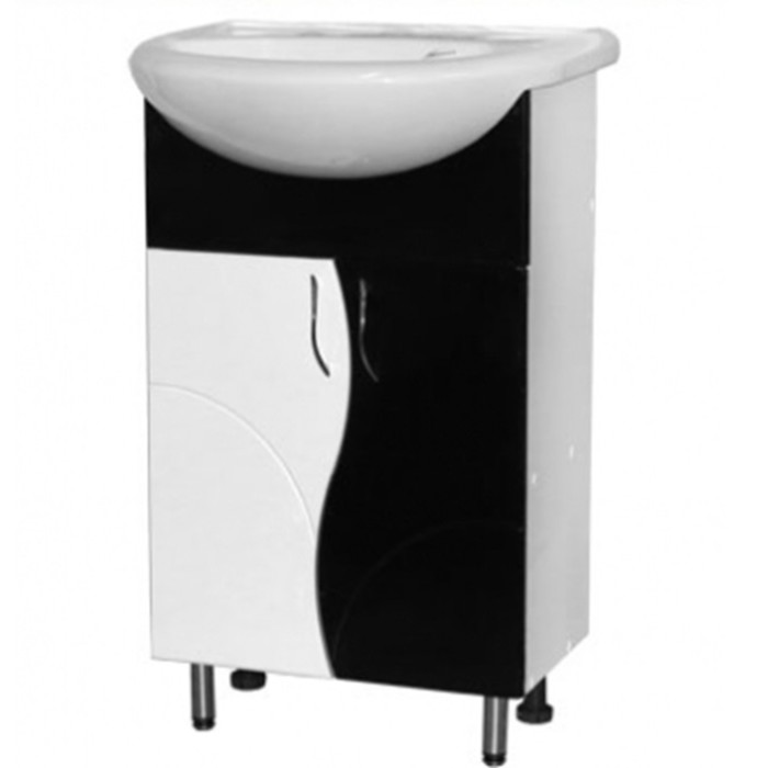 Тумба Sun&amp;Aqua ALLESSunDRO 60, 2 двери, цвет черно-белый, под умывальник "Уют 60"