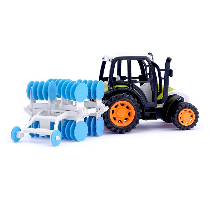 Трактор инерционный "Фермер", с оборудованием, 1:15