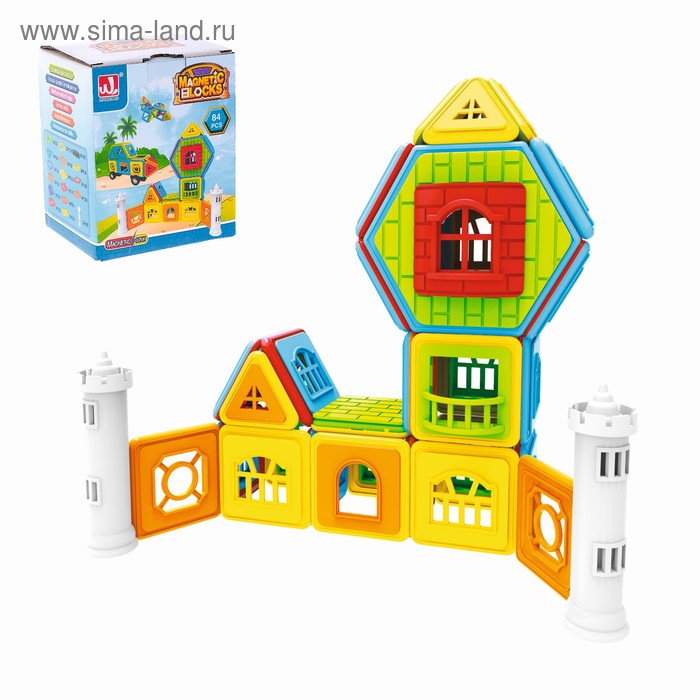 Конструктор магнитный «Домик», 84 детали