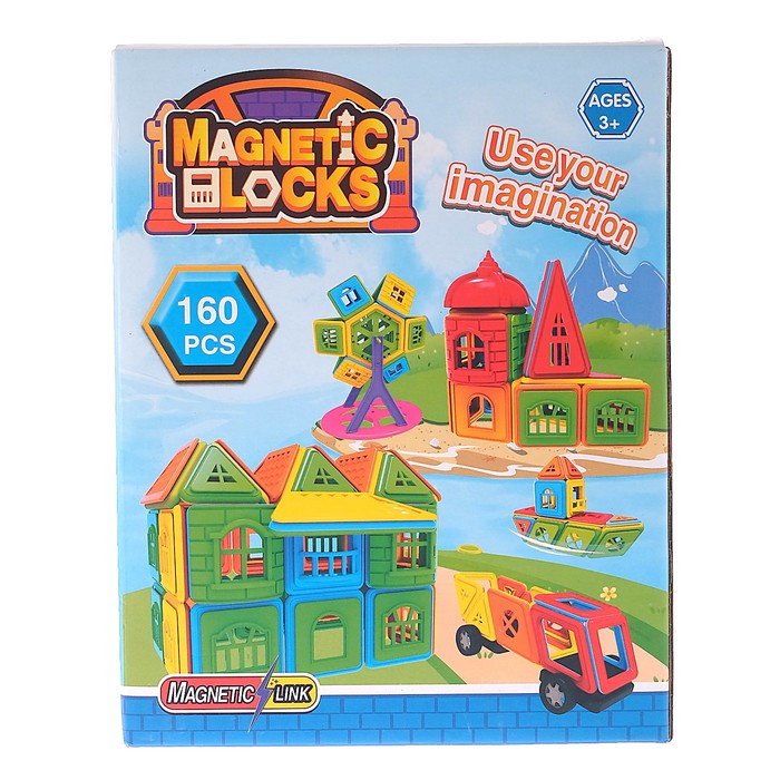 Конструктор магнитный «Замок», 160 деталей