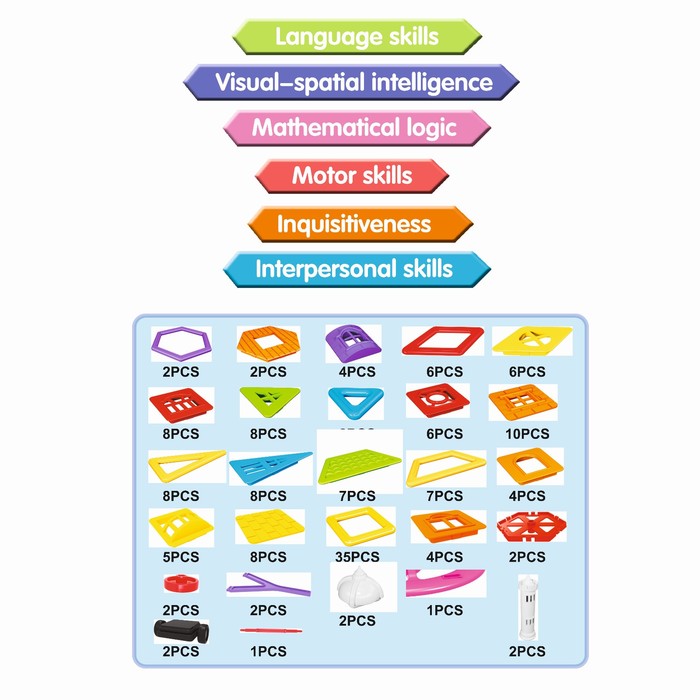 Конструктор магнитный «Замок», 160 деталей