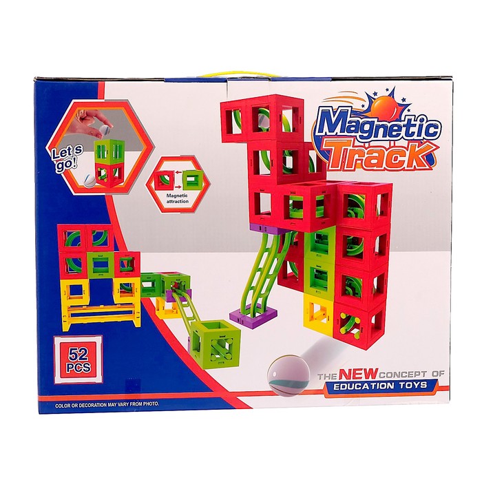 Конструктор магнитный «Трек-лабиринт», 52 детали