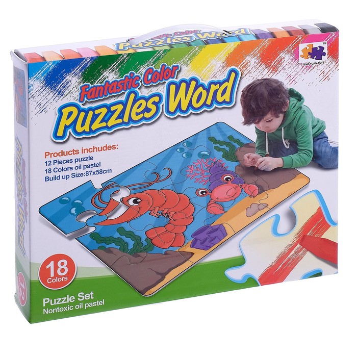 Коврик-пазл "Подводный мир" с мелками