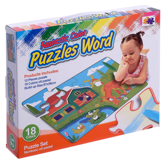 Коврик-пазл "В деревне" с мелками