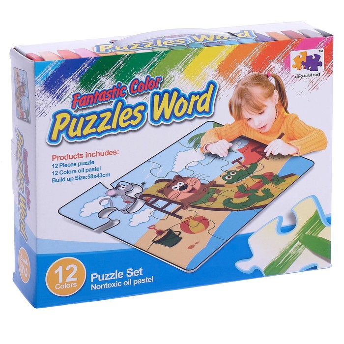 Коврик-пазл "Африканские горки" с мелками