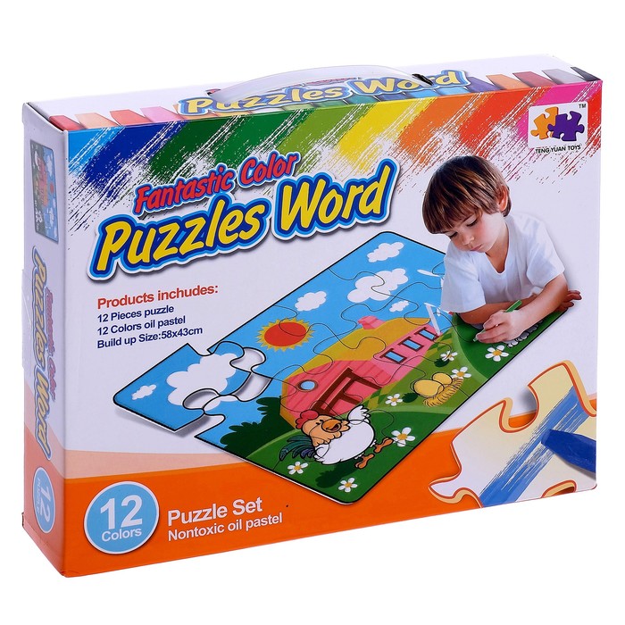 Коврик-пазл "Курочка Ряба" с мелками